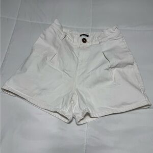 Express High Waist White Shorts